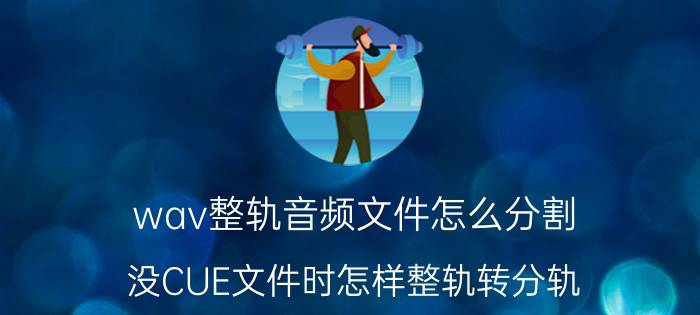 wav整轨音频文件怎么分割 没CUE文件时怎样整轨转分轨？